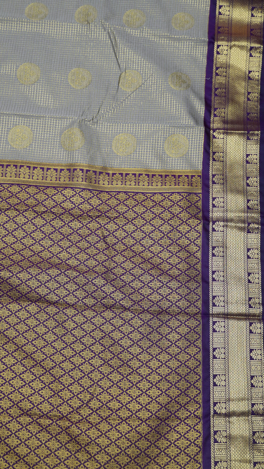 Semi Kanjivaram Silk Saree - Grey