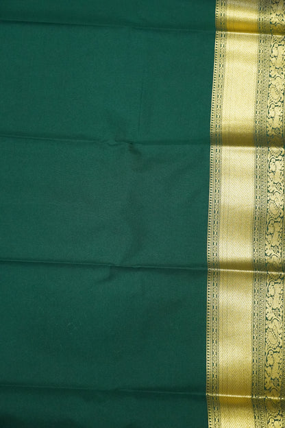 Semi Silk Saree - Bottle Green