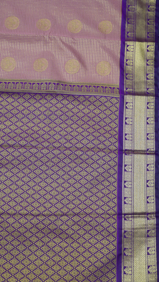 Semi Kanjivaram Silk Saree - Dusky Rose