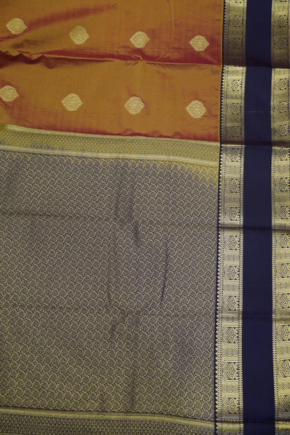 Semi Silk Saree - Rettapet Orange - Brown
