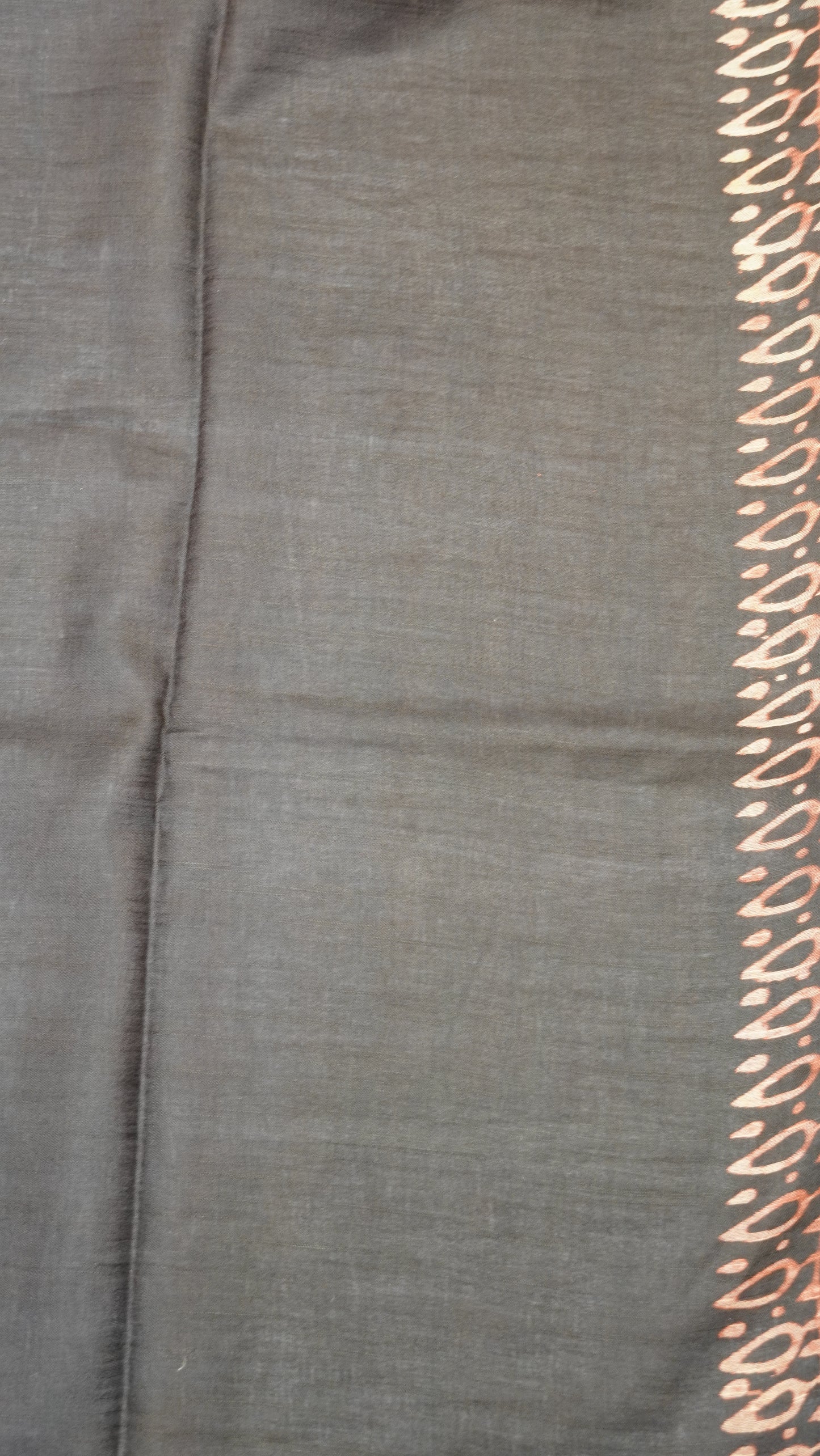 Semi Bhagalpur Tussar Saree- Yellow Block Print