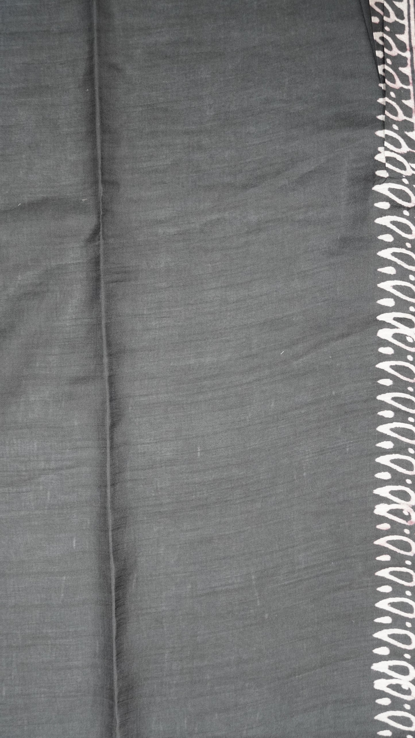 Semi Bhagalpur Tussar Saree-Pale Orange Block Print