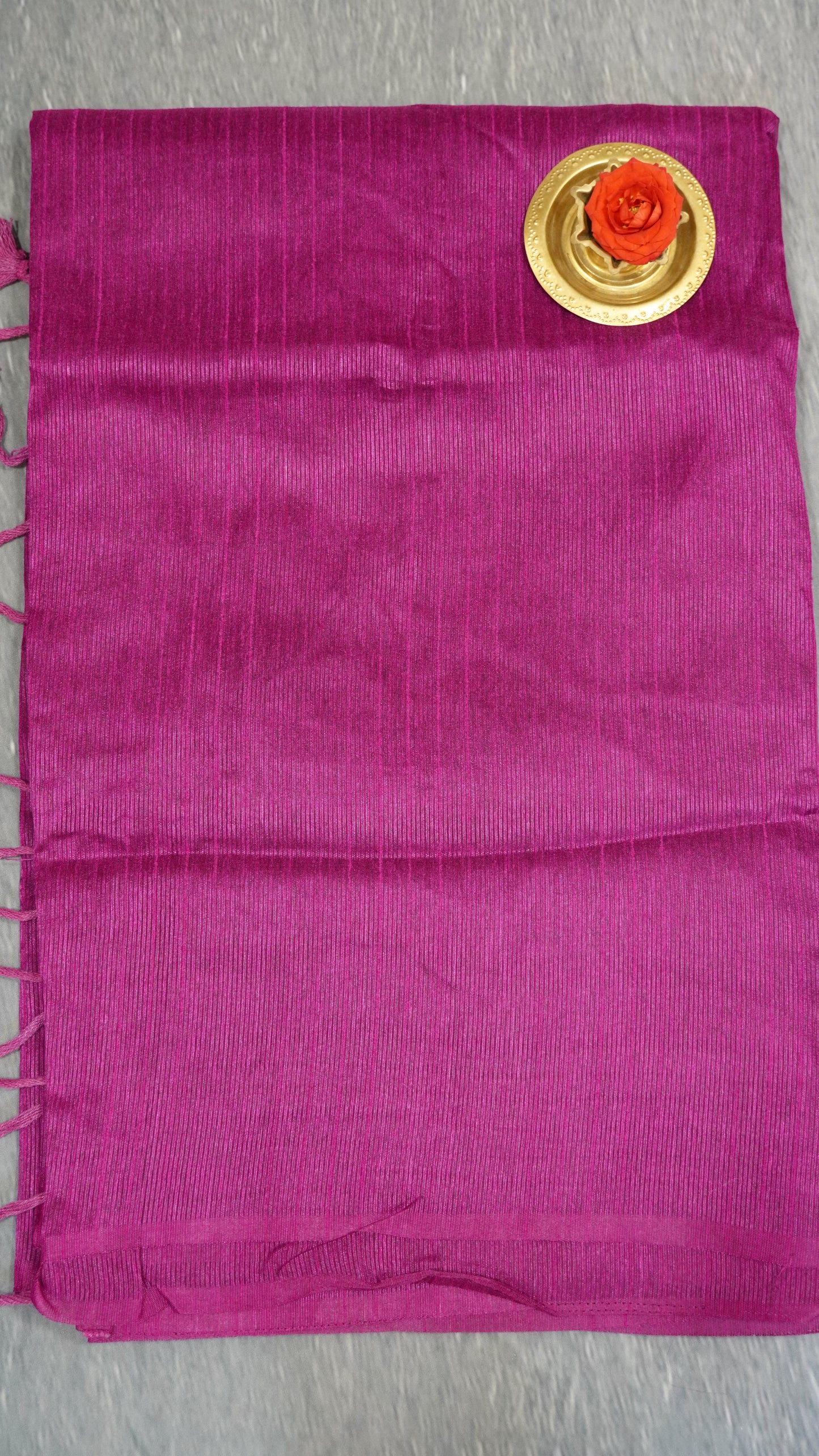 Khadi Cotton Saree-Purple Plain