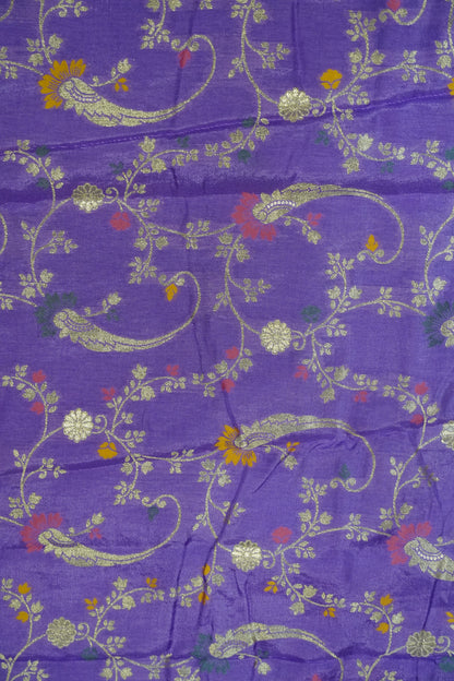 Semi Mysore Silk Saree-Lavender with Small Border