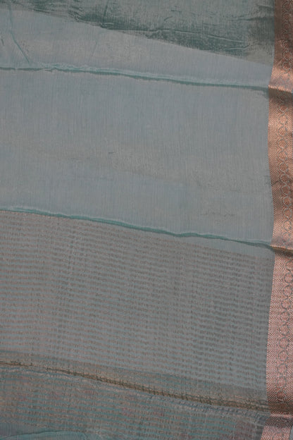 Semi Mysore Silk Saree-Baby Blue with Small Border