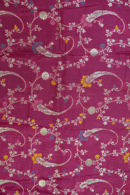 Semi Mysore Silk Saree-Rani Pink with Small Border