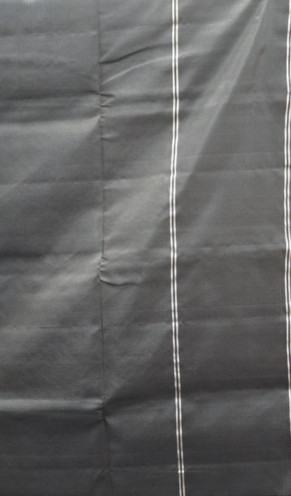 Pure Soft Silk Saree -Lite Grey Black