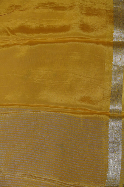 Semi Mysore Silk Saree-Mango Yellow