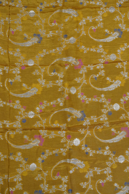 Semi Mysore Silk Saree-Mango Yellow
