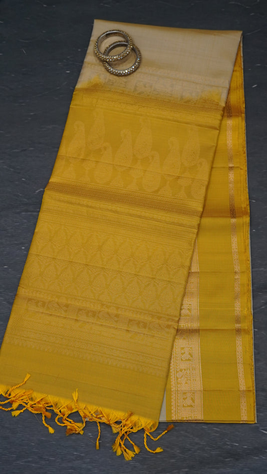 Pure Soft Silk Saree -Sandal Yellow