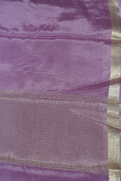 Semi Mysore Silk Saree-Lavender with Small Border