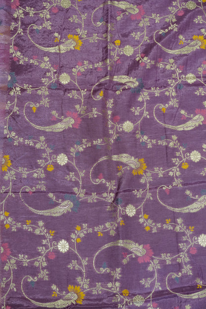 Semi Mysore Silk Saree-Lavender with Small Border