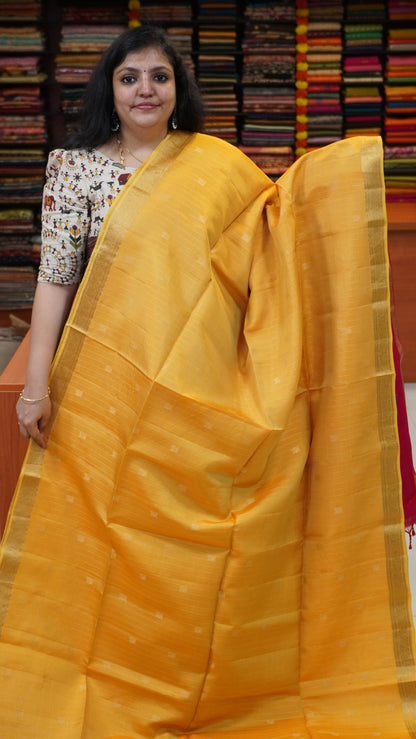 Pure Soft Silk Saree Yellow to Magenta