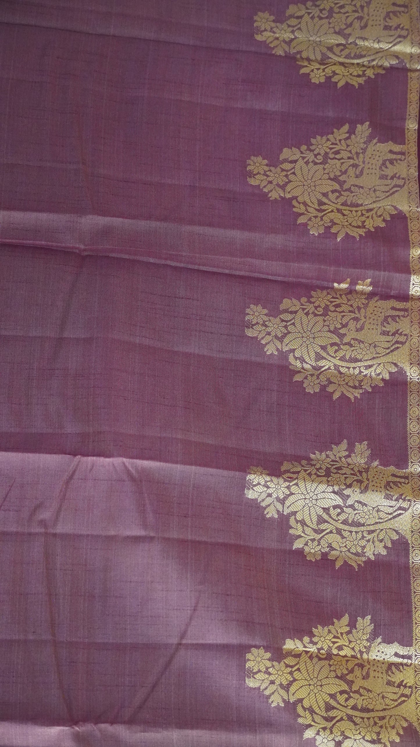 Semi Tussar Saree -Arakku Deer Small Border