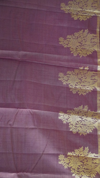 Semi Tussar Saree -Arakku Deer Small Border