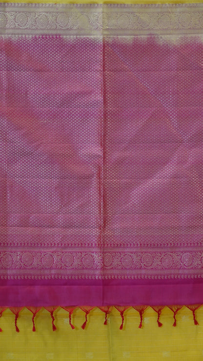 Pure Soft Silk Saree Yellow to Magenta