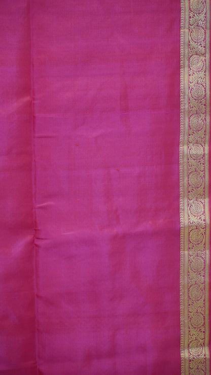 Pure Soft Silk Saree Yellow to Magenta