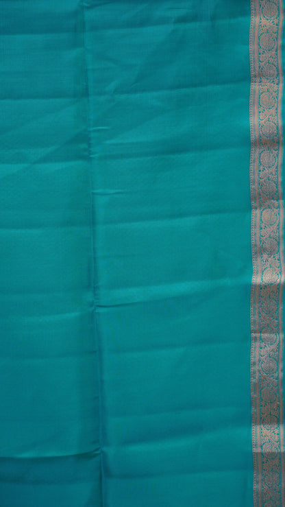 Pure Soft Silk Saree Black to Turquoise Blue