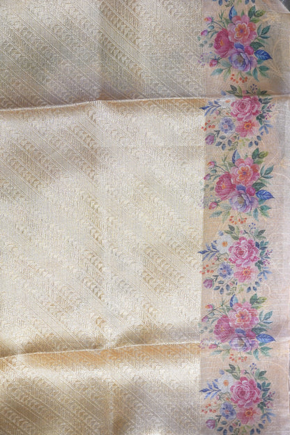 Art Zari Kota Saree - Katch Work Mustard