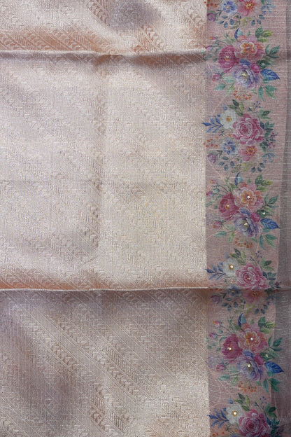 Art Zari Kota Saree - Katch Work Orange