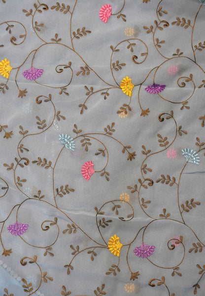 Georget Saree - Round Tread Work Blue