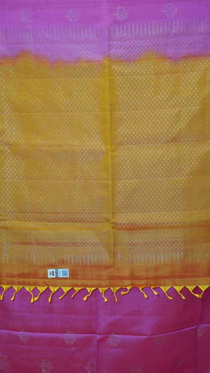 Pure Soft Silk Saree Pink to Orange