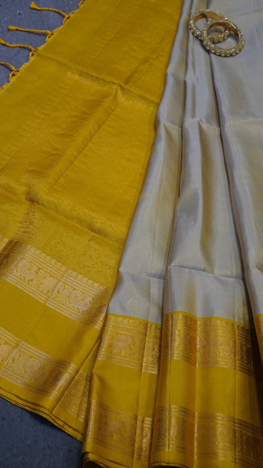 Pure Soft Silk Saree - Sandal-Manga