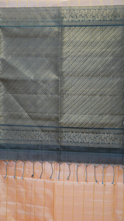 Pure Soft Silk Saree Peach to Grey