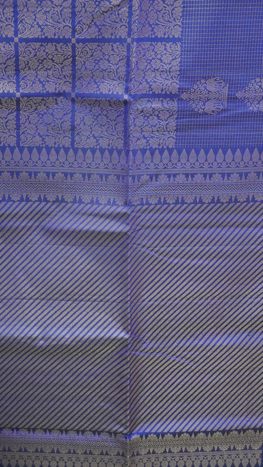 Pure Soft Silk Saree - Blue Zari Lines