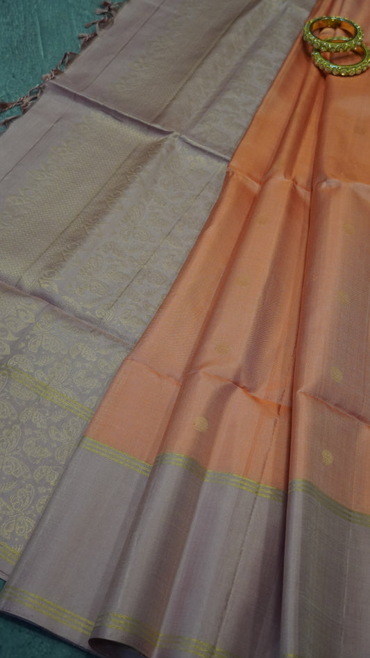 Pure Soft Silk Saree - Peach Light-Pink