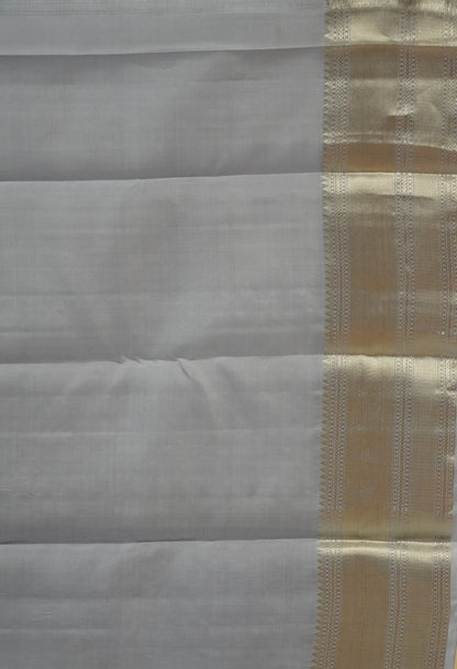 Pure Kanjivaram Silk Saree - Silver Ink Blue