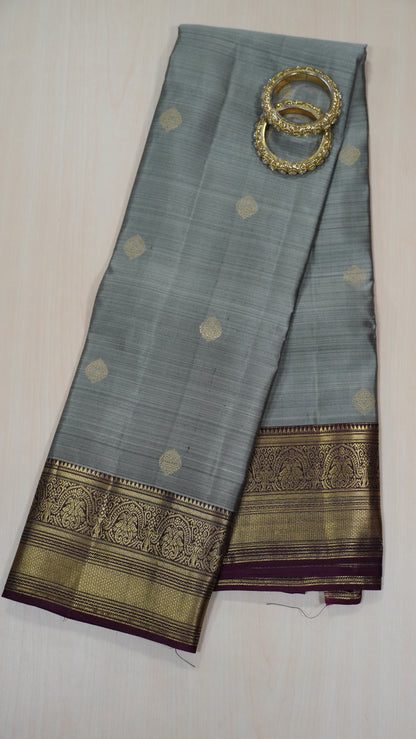 Pure Kanjivaram Silk Saree - Dark Beige
