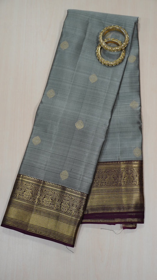 Pure Kanjivaram Silk Saree - Dark Beige