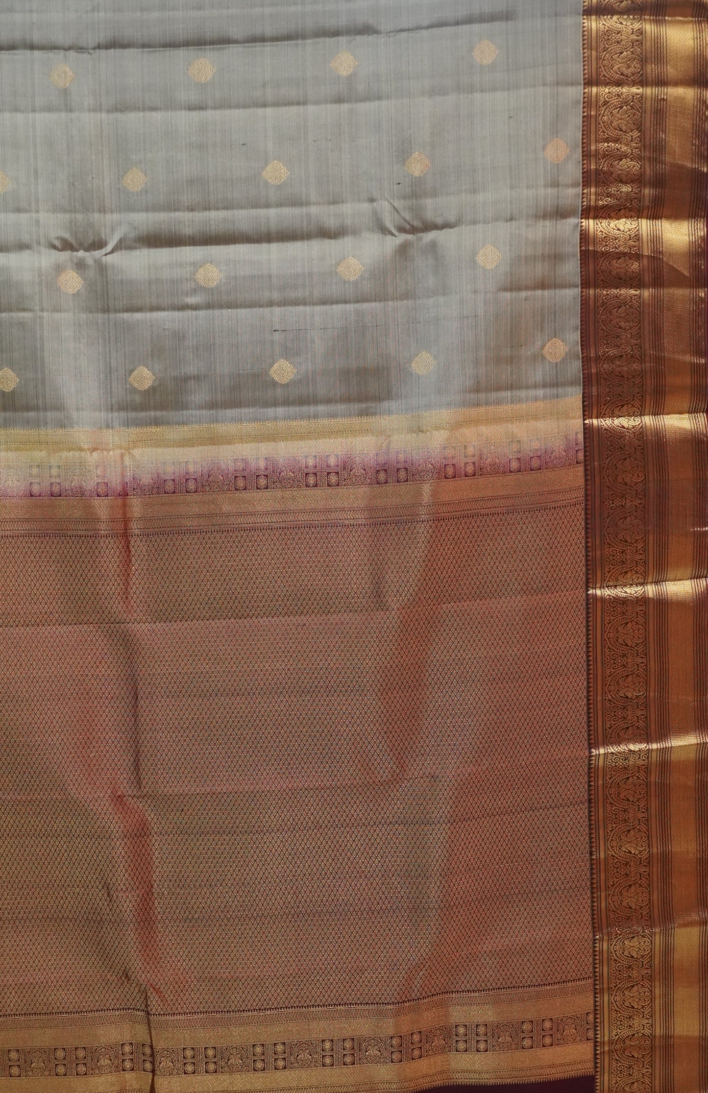Pure Kanjivaram Silk Saree - Dark Beige