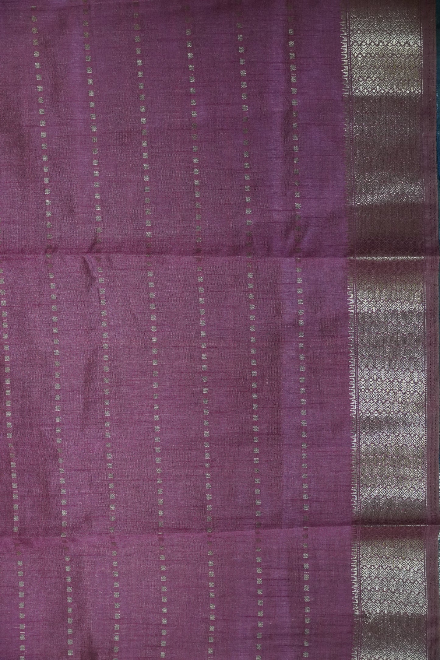 Semi Tussar Saree - Square Buta Blue