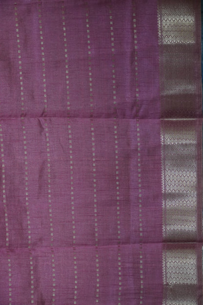 Semi Tussar Saree - Square Buta Blue