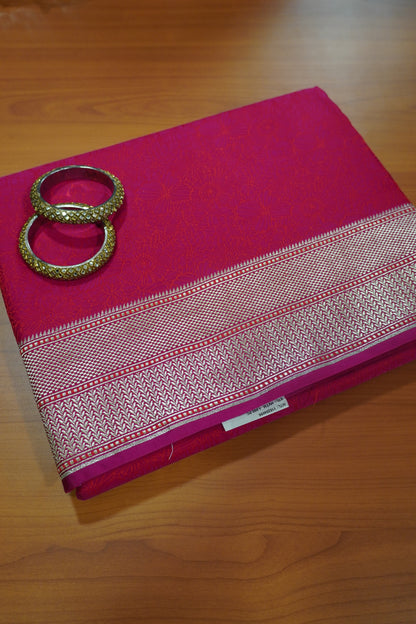 Banarasi Crepe Saree - Heavy Floral Pink