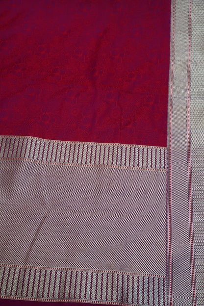Banarasi Crepe Saree - Heavy Floral Light Purple