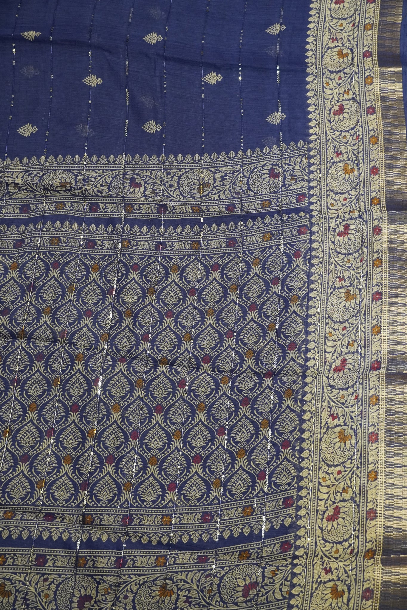 Semi Chanderi Saree - Violet