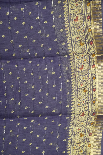 Semi Chanderi Saree - Violet