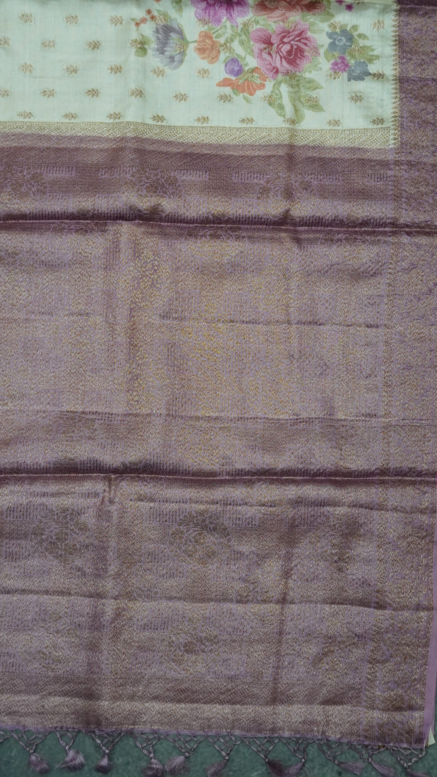 Pure Tussar Saree - Tree Butta-Dusky Rose