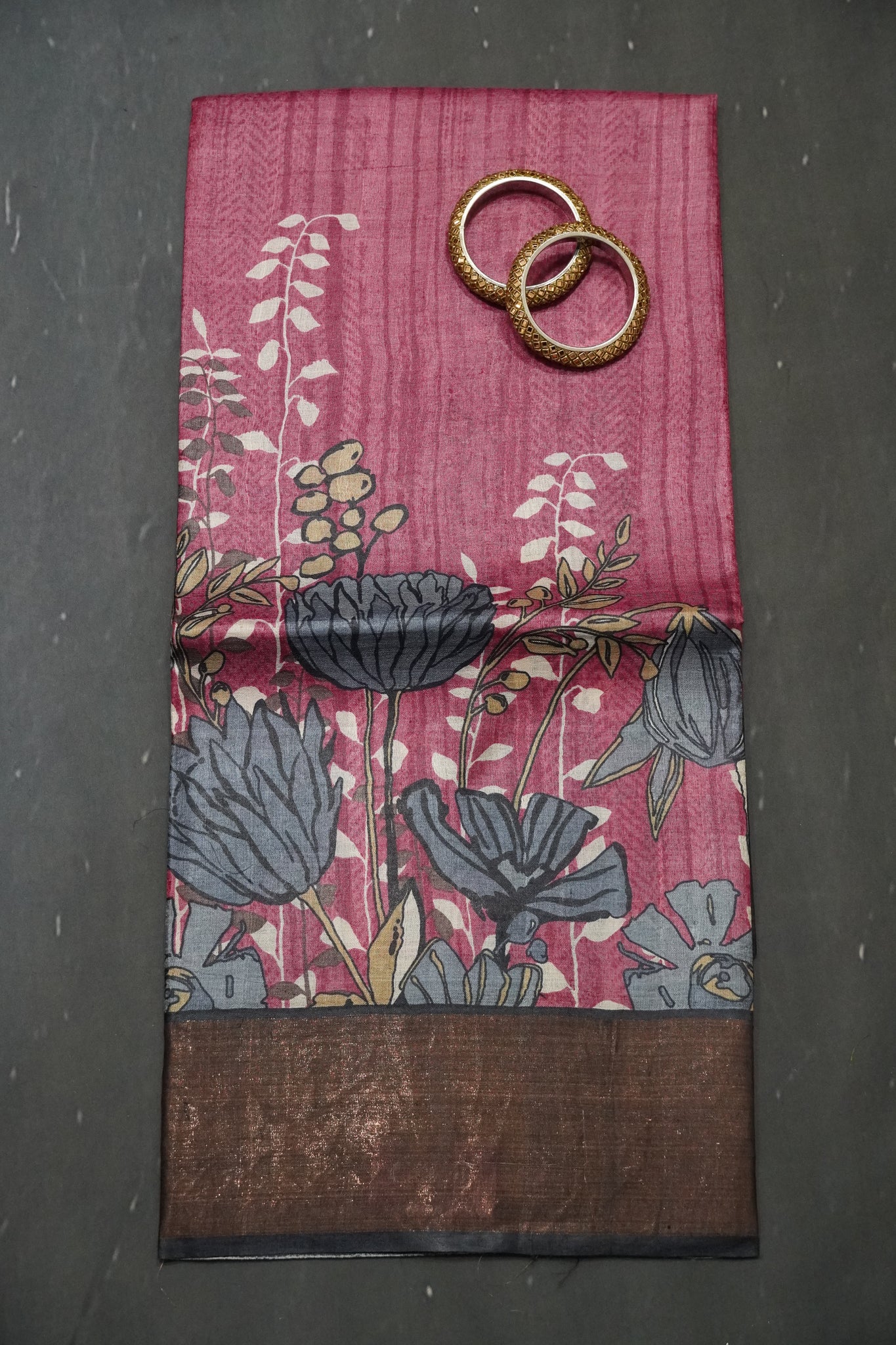 Pure Tussar Silk - Dark Pink