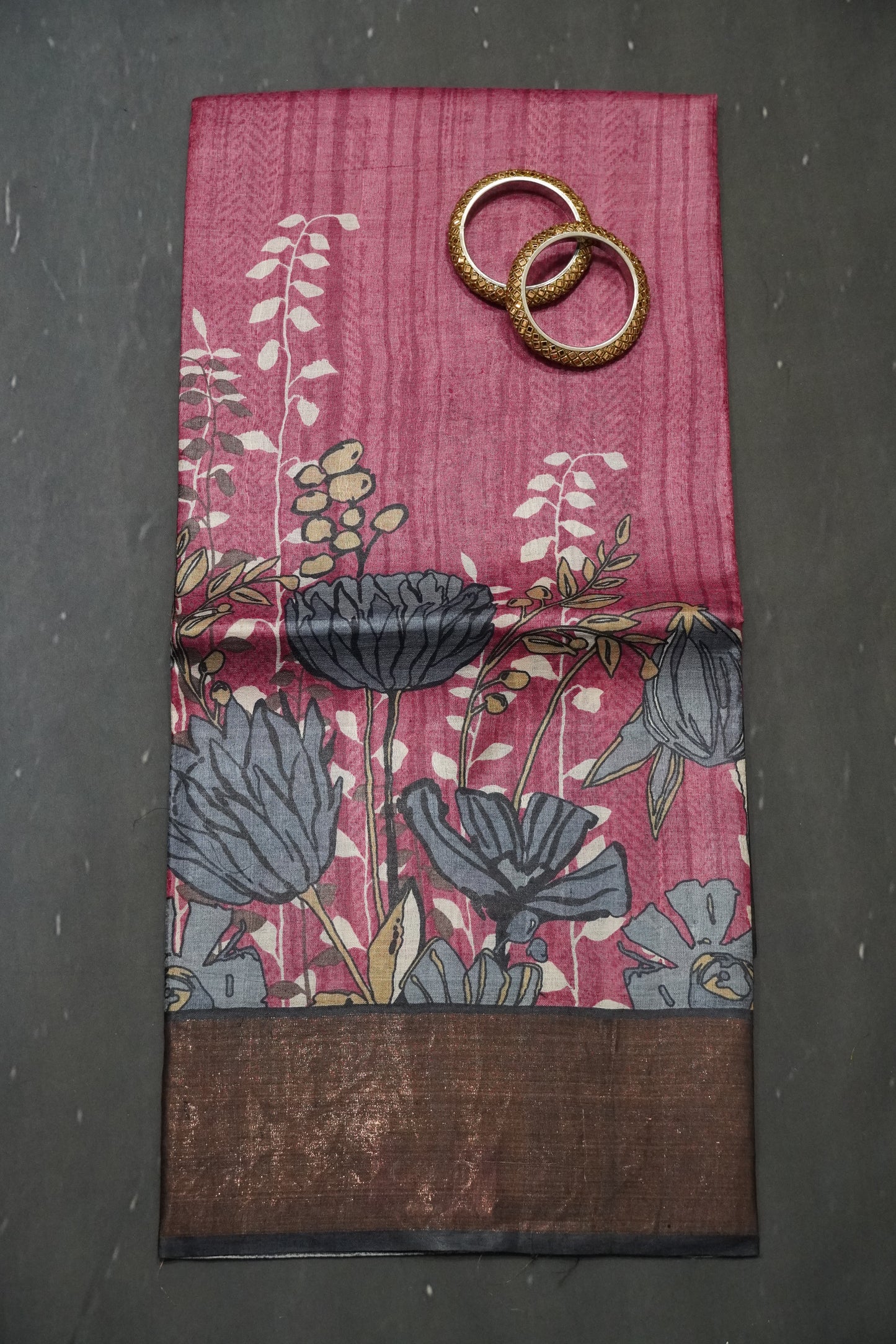 Pure Tussar Silk - Dark Pink