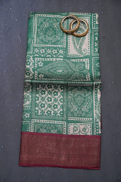 Pure Tussar Silk - Green