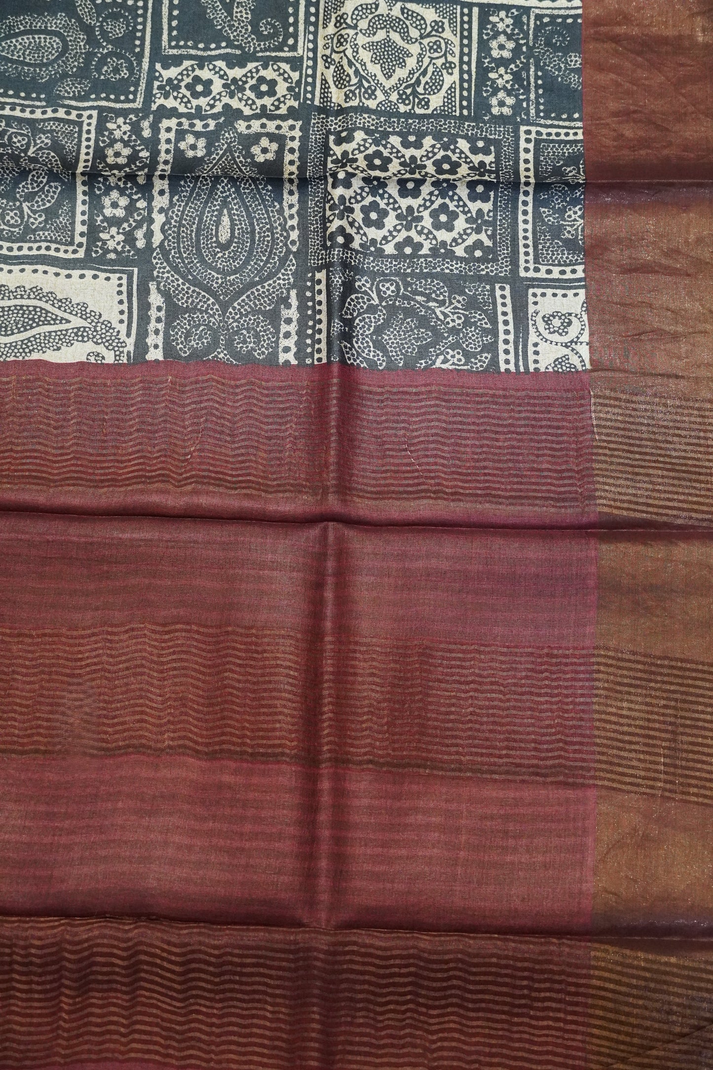 Pure Tussar Silk - Black