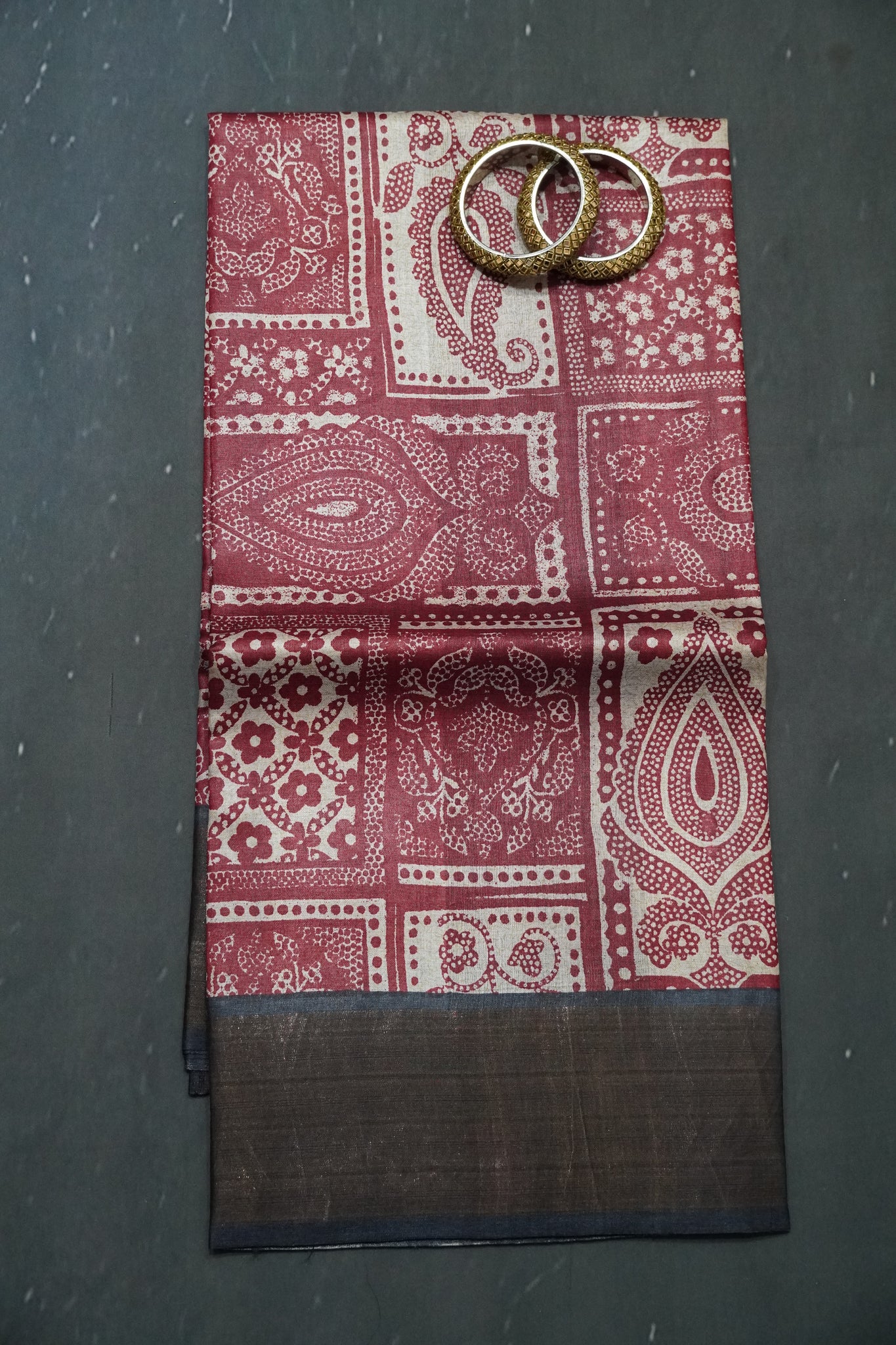 Pure Tussar Silk - Maroon