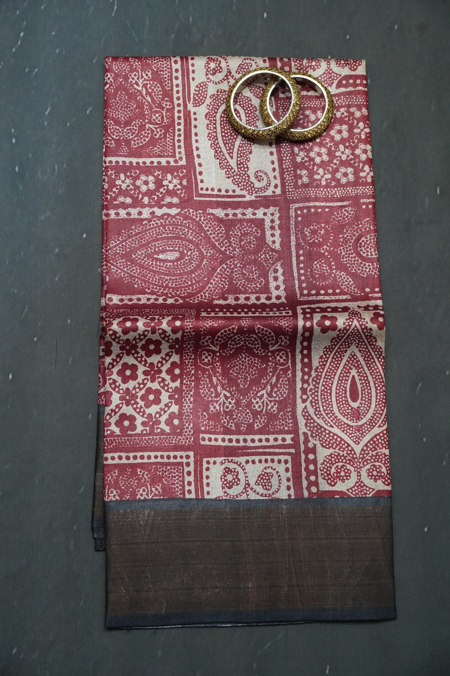 Pure Tussar Silk - Maroon