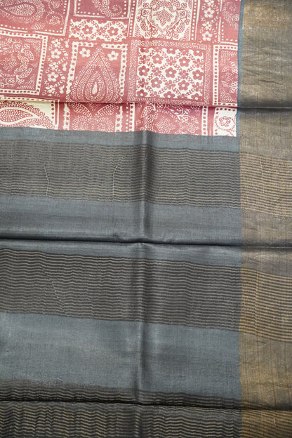 Pure Tussar Silk - Maroon