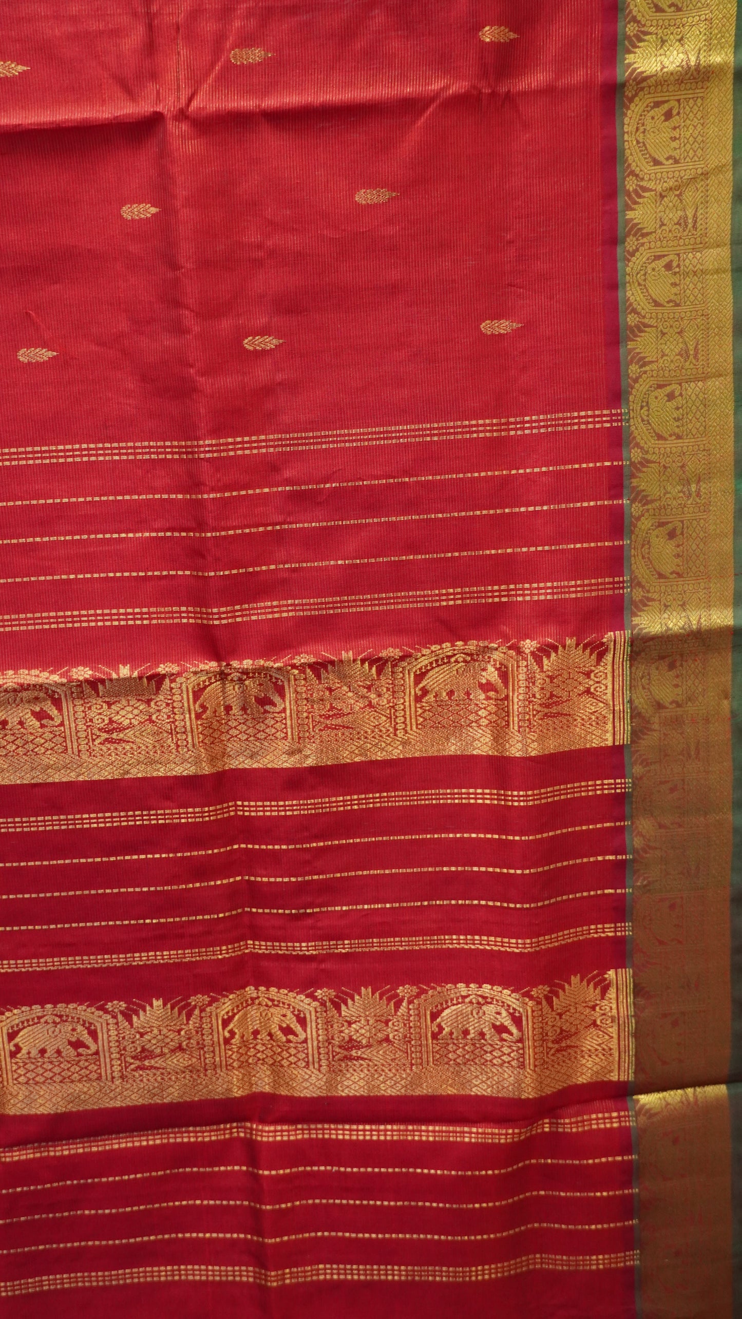 Pure Silk Cotton Saree-Tree Buta