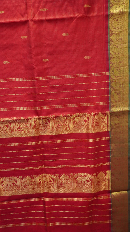 Pure Silk Cotton Saree-Tree Buta